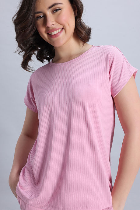 Zivame 2 Mile Fashion Knit Poly Loungewear Set - Cameo Pink — image 6